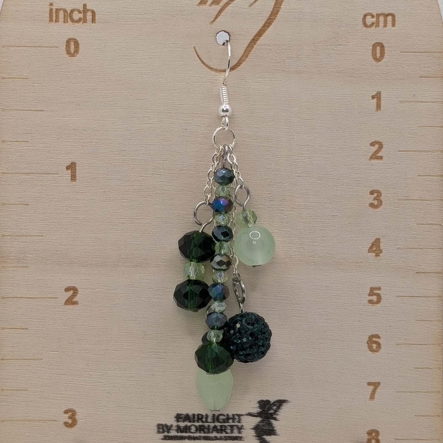 ✨Fernfrolic Cascade✨| Forest Green Chandelier Earrings