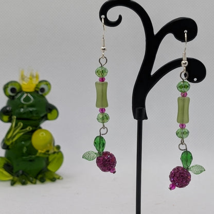 ✨Faefruit Giftvines✨| Fuschine Berry & Green Crystal Vine Dangles