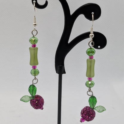 ✨Faefruit Giftvines✨| Fuschine Berry & Green Crystal Vine Dangles