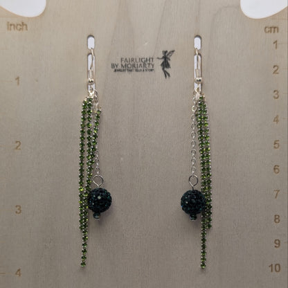 ✨Faelee’s Comet✨| Green Rhinestone Comet Earrings