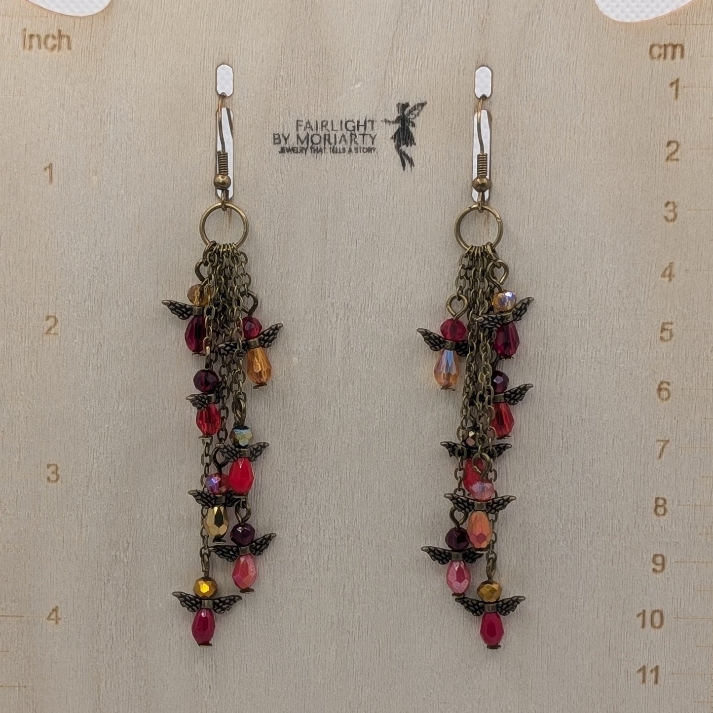 ✨Sandspout Omen✨| Crimson Storm Rainveil Cascade Earrings