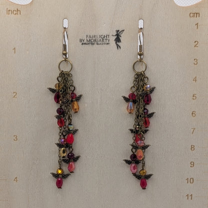 ✨Sandspout Omen✨| Crimson Storm Rainveil Cascade Earrings