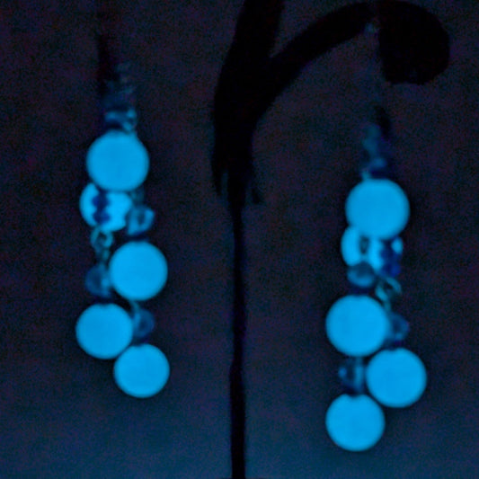 ✨Mooncurrent Faelights✨| Glow-in-the-Dark Blue Cascade Earrings