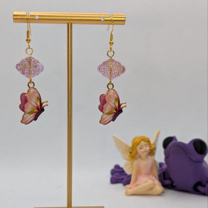 ✨Blushmira✨| Pink & Lavender Butterfly Earrings