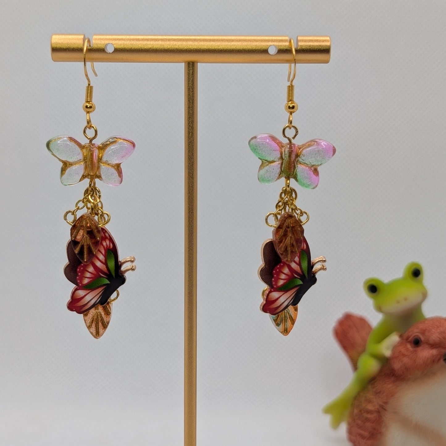 ✨Wingtangle✨| Layered Butterfly & Leaf Charm Earrings