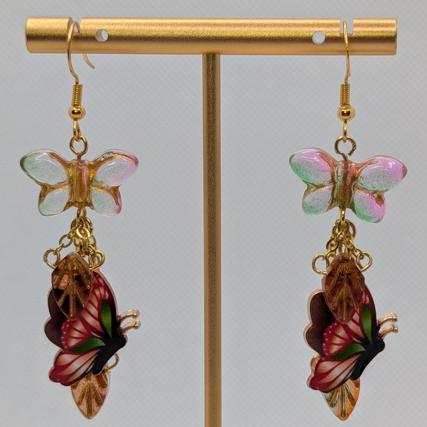 ✨Wingtangle✨| Layered Butterfly & Leaf Charm Earrings