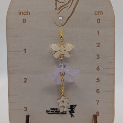 ✨Flutterbloom✨ | Lavender Flower & Butterfly Earrings