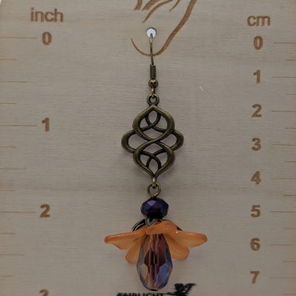 ✨Vespervine✨| Peach Flower Bell Drop Earrings