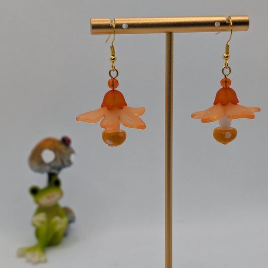 ✨The Petalskirt Funglings✨| Glass Mushroom & Petal Skirt Earrings