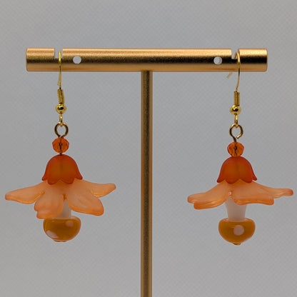✨The Petalskirt Funglings✨| Glass Mushroom & Petal Skirt Earrings