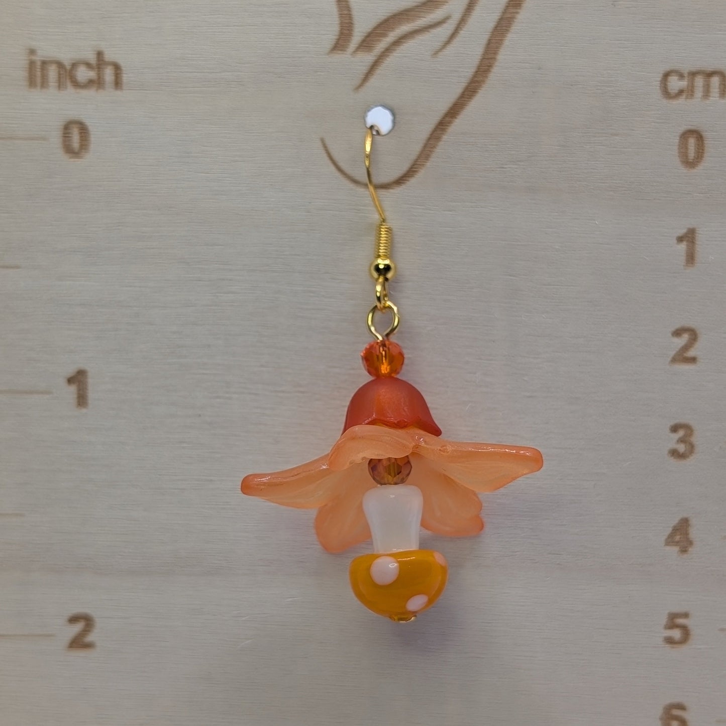 ✨The Petalskirt Funglings✨| Glass Mushroom & Petal Skirt Earrings
