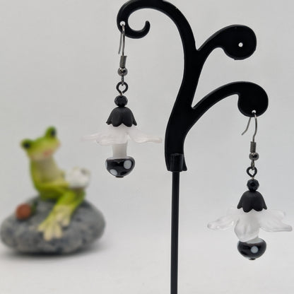 ✨The Petalskirt Funglings✨| Glass Mushroom & Petal Skirt Earrings