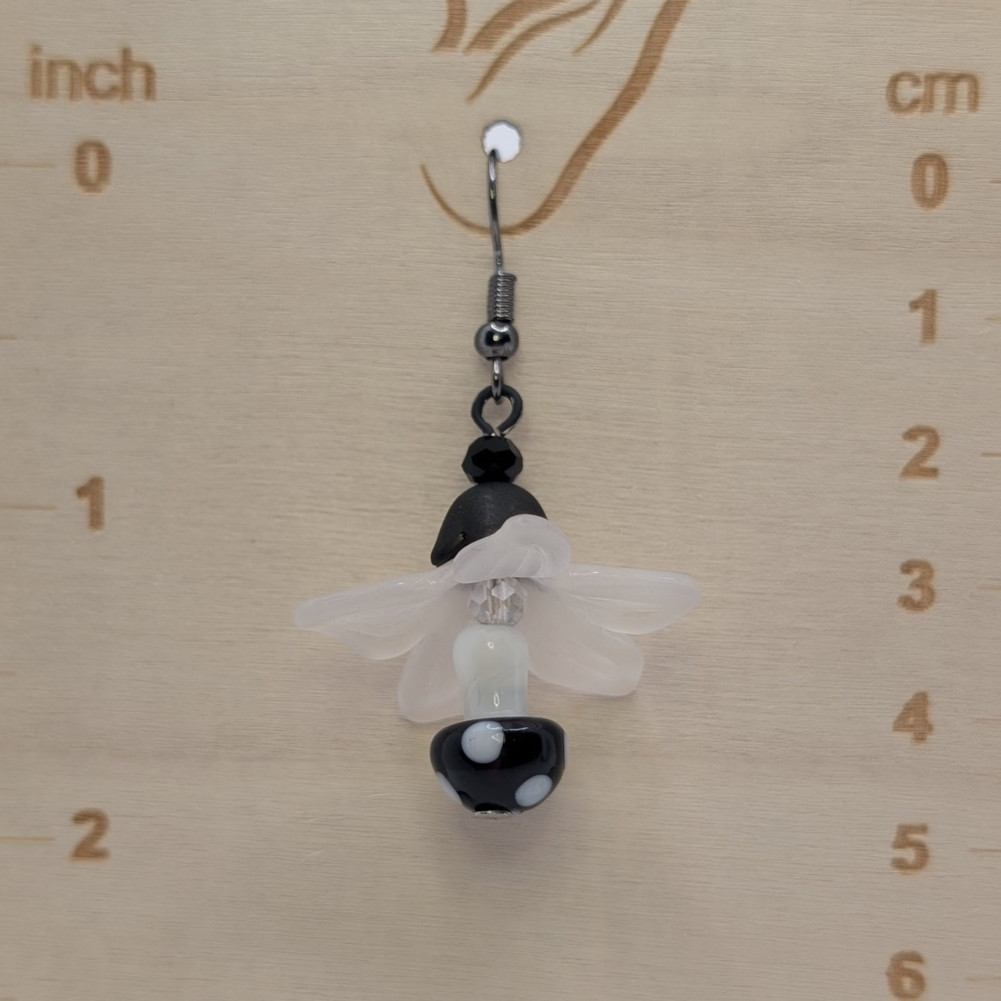 ✨The Petalskirt Funglings✨| Glass Mushroom & Petal Skirt Earrings