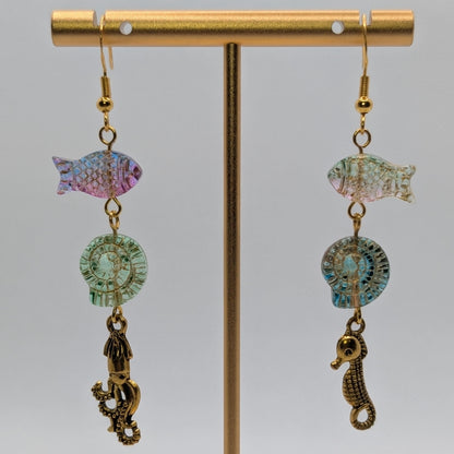 ✨Reefparty Runaways✨| Iridescent Fish, Shell & Sea Creature Earrings