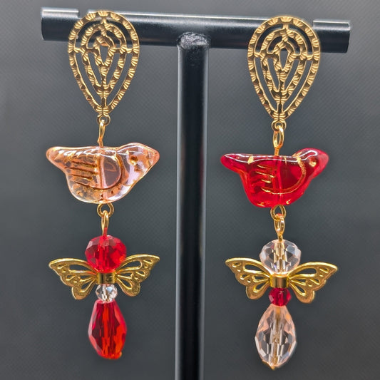 ✨Flutter Field Trip✨| Bird & Fairy Charm Earrings