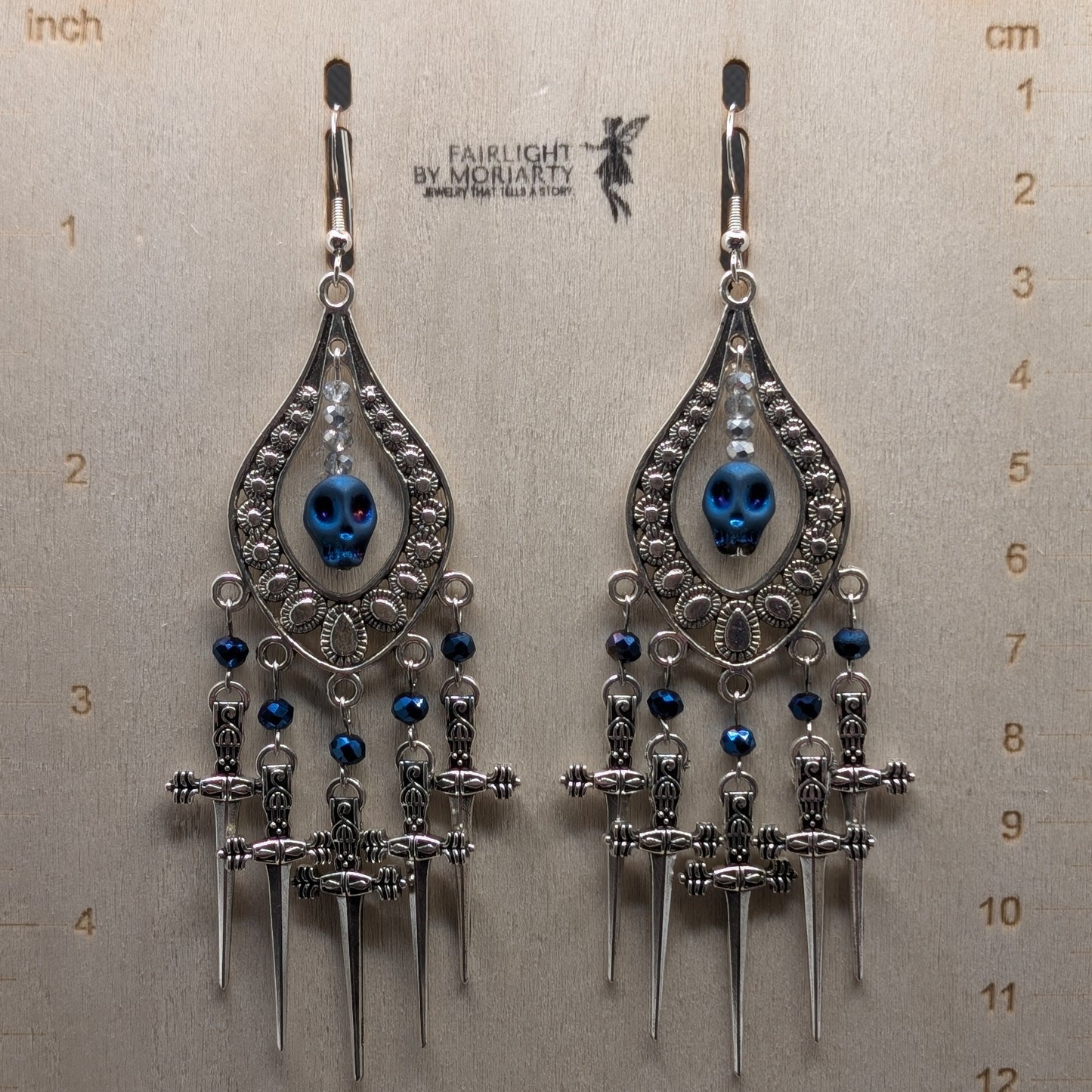 ✨The Duebound✨| Skull & Sword Chandelier Earrings