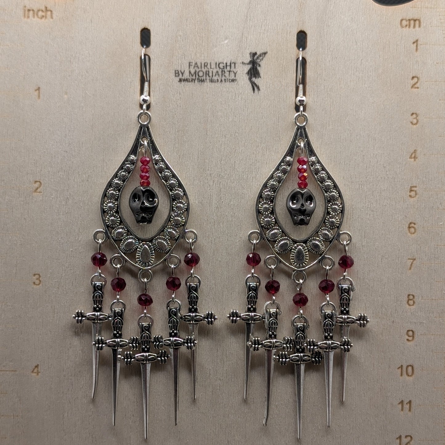 ✨The Duebound✨| Skull & Sword Chandelier Earrings