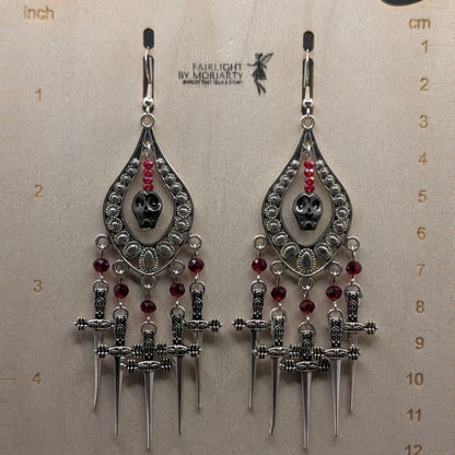 ✨The Duebound✨| Skull & Sword Chandelier Earrings