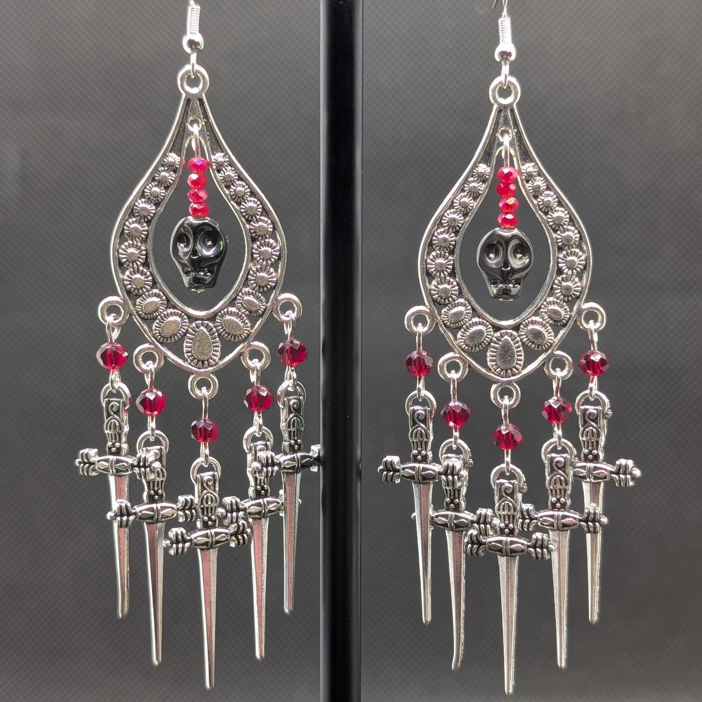✨The Duebound✨| Skull & Sword Chandelier Earrings