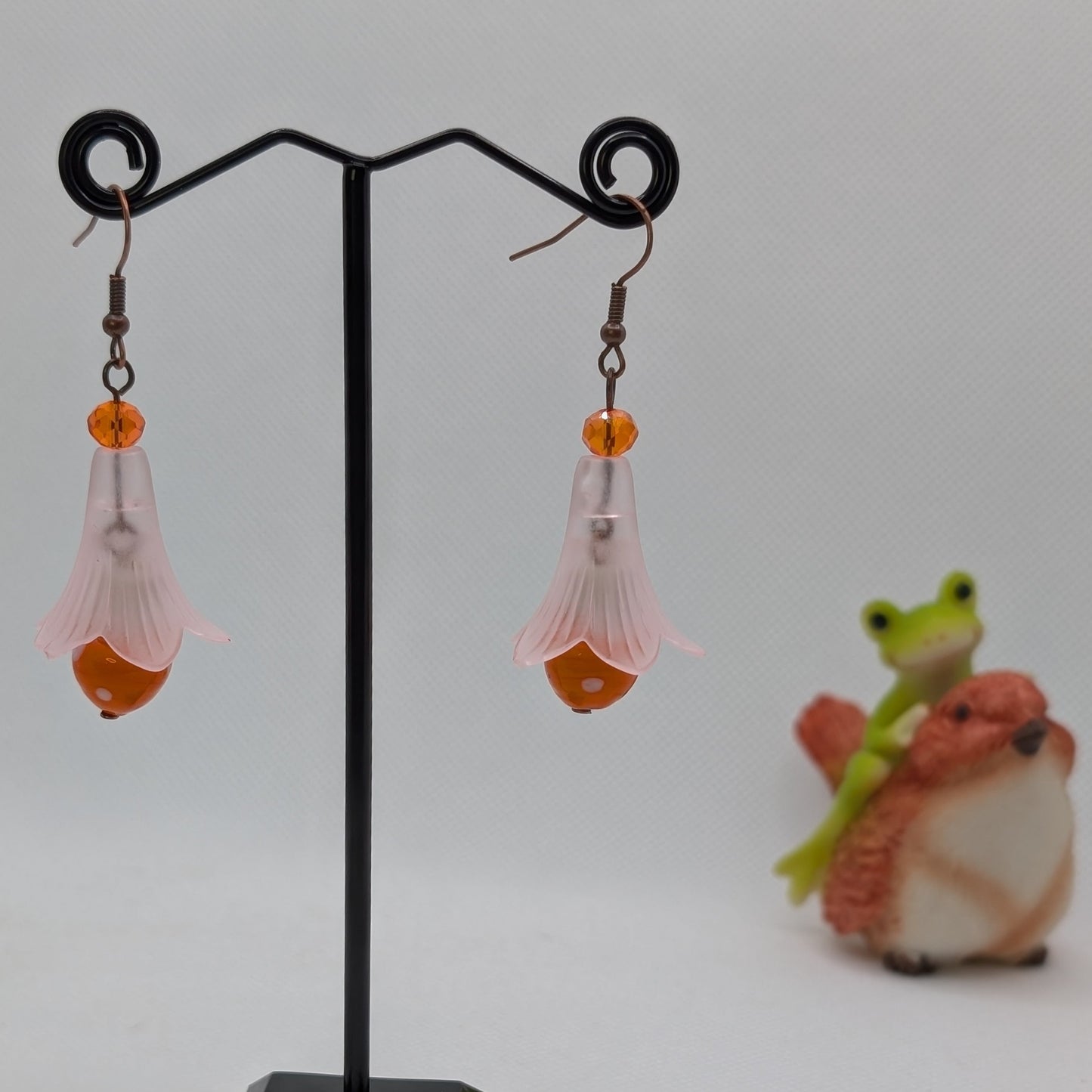 ✨The Dancing Blossomcaps✨| Glass Mushroom & Blossom Drop Earrings