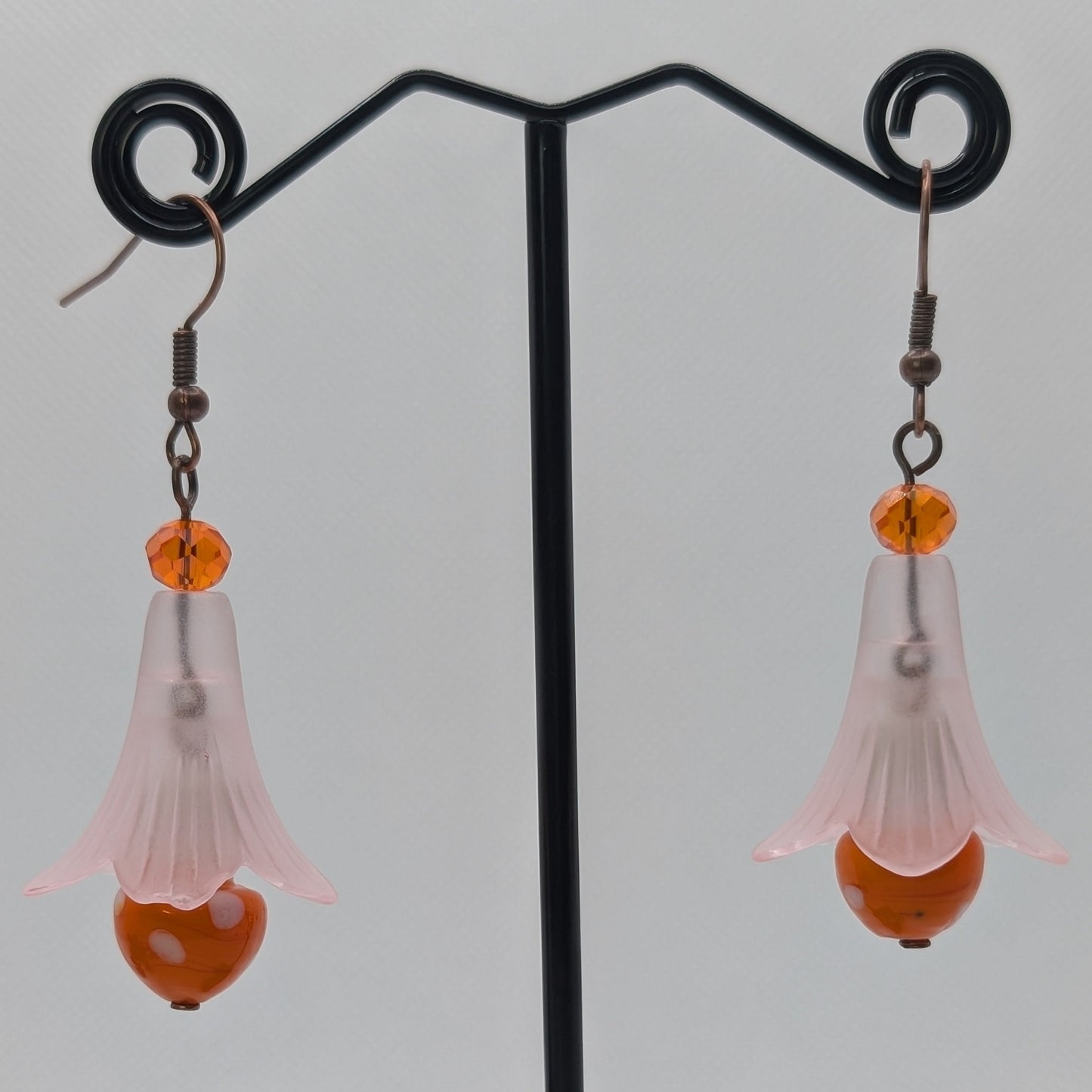 ✨The Dancing Blossomcaps✨| Glass Mushroom & Blossom Drop Earrings