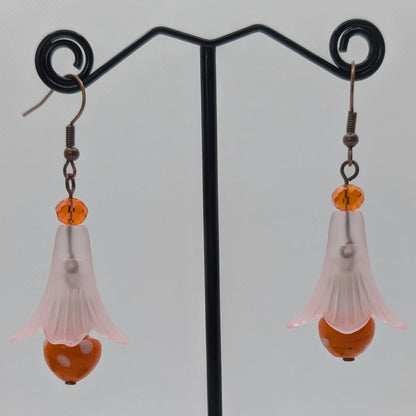 ✨The Dancing Blossomcaps✨| Glass Mushroom & Blossom Drop Earrings