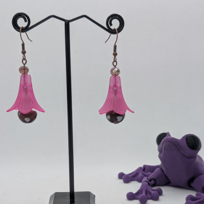 ✨The Dancing Blossomcaps✨| Glass Mushroom & Blossom Drop Earrings