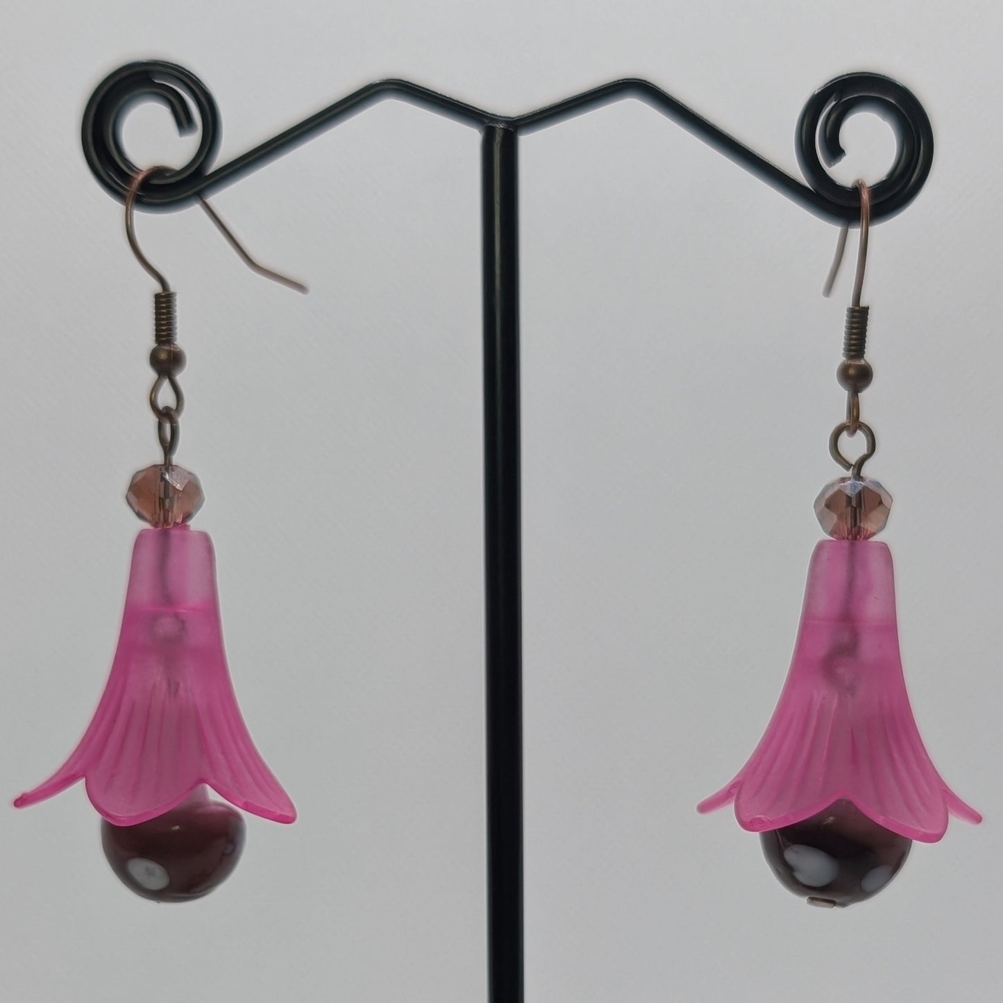 ✨The Dancing Blossomcaps✨| Glass Mushroom & Blossom Drop Earrings