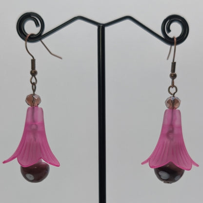 ✨The Dancing Blossomcaps✨| Glass Mushroom & Blossom Drop Earrings