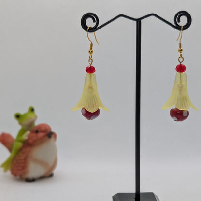 ✨The Dancing Blossomcaps✨| Glass Mushroom & Blossom Drop Earrings