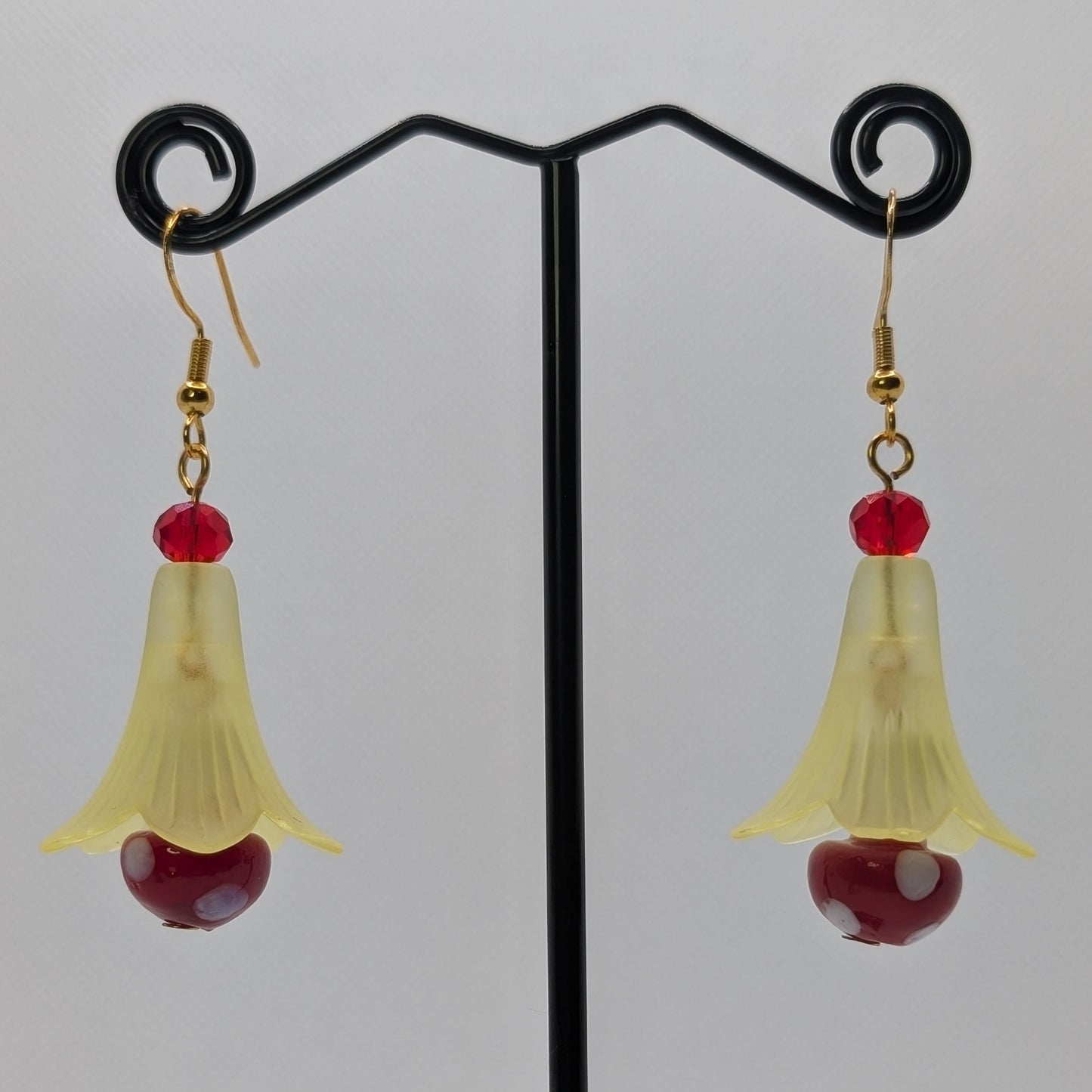✨The Dancing Blossomcaps✨| Glass Mushroom & Blossom Drop Earrings