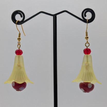 ✨The Dancing Blossomcaps✨| Glass Mushroom & Blossom Drop Earrings