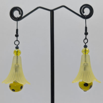 ✨The Dancing Blossomcaps✨| Glass Mushroom & Blossom Drop Earrings