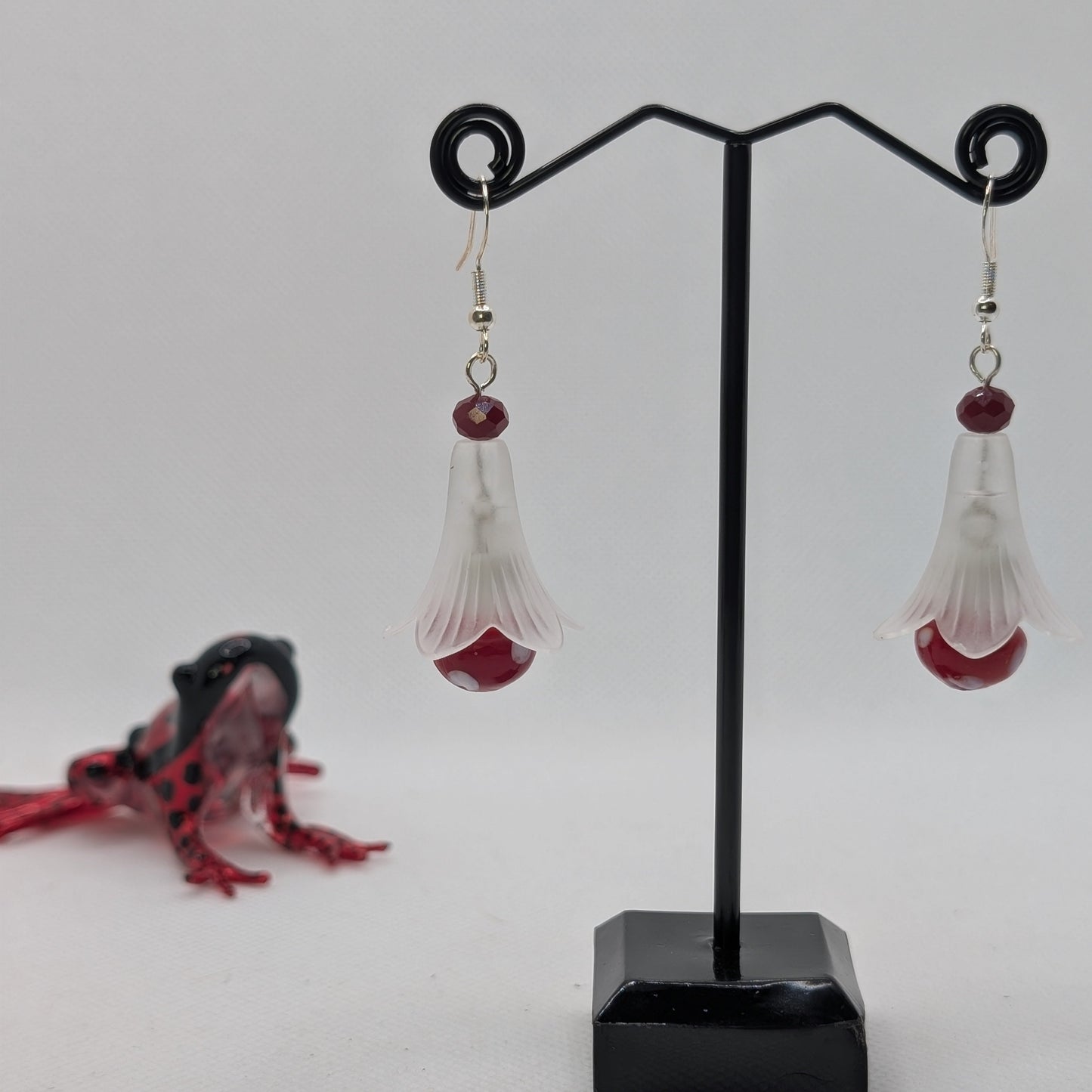 ✨The Dancing Blossomcaps✨| Glass Mushroom & Blossom Drop Earrings