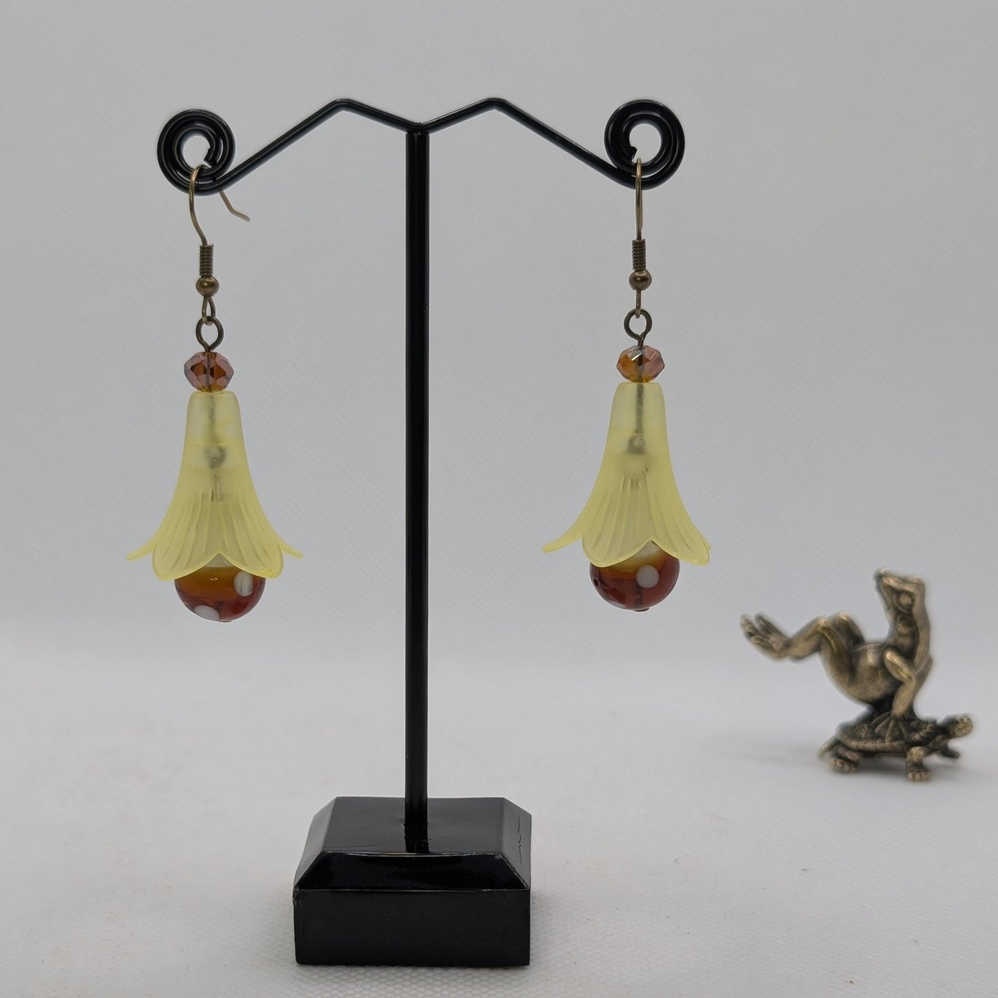 ✨The Dancing Blossomcaps✨| Glass Mushroom & Blossom Drop Earrings