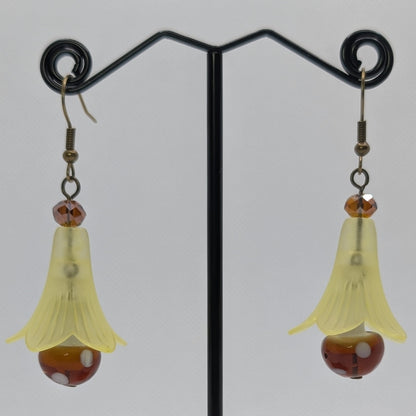 ✨The Dancing Blossomcaps✨| Glass Mushroom & Blossom Drop Earrings
