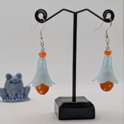 ✨The Dancing Blossomcaps✨| Glass Mushroom & Blossom Drop Earrings