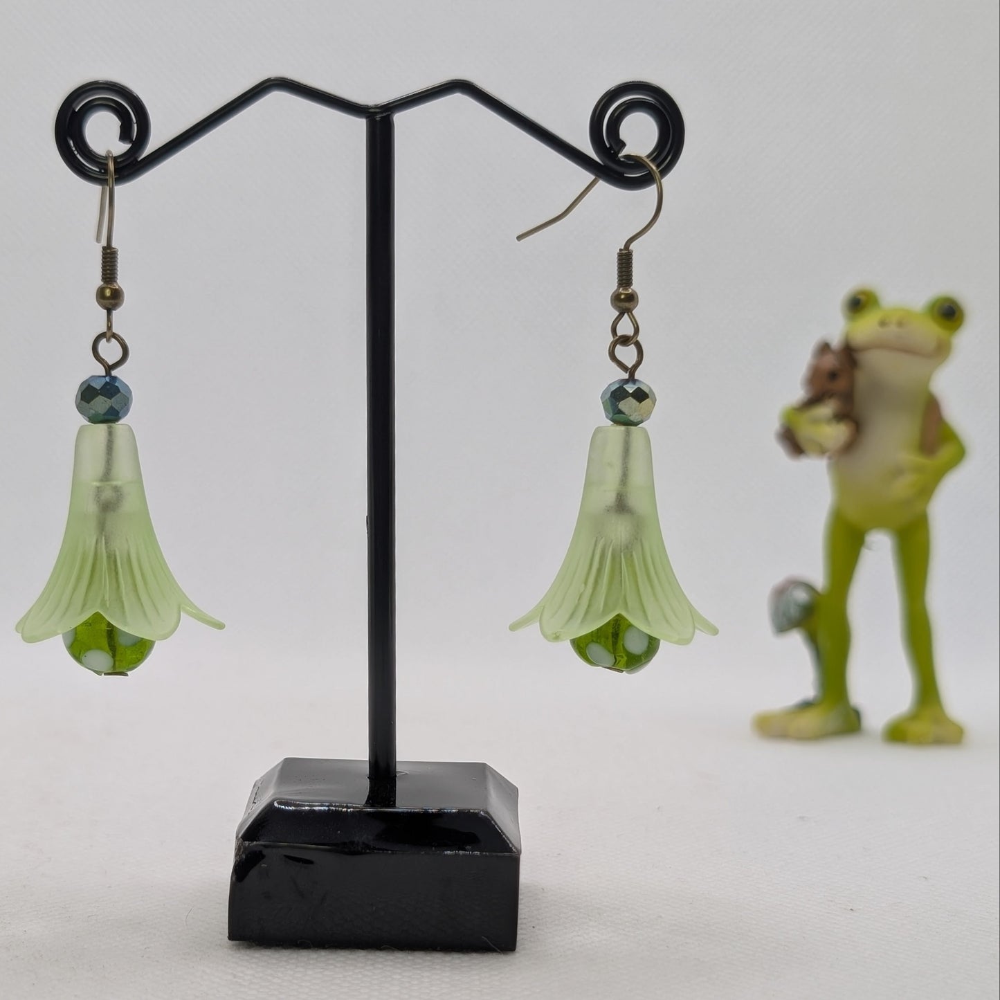 ✨The Dancing Blossomcaps✨| Glass Mushroom & Blossom Drop Earrings
