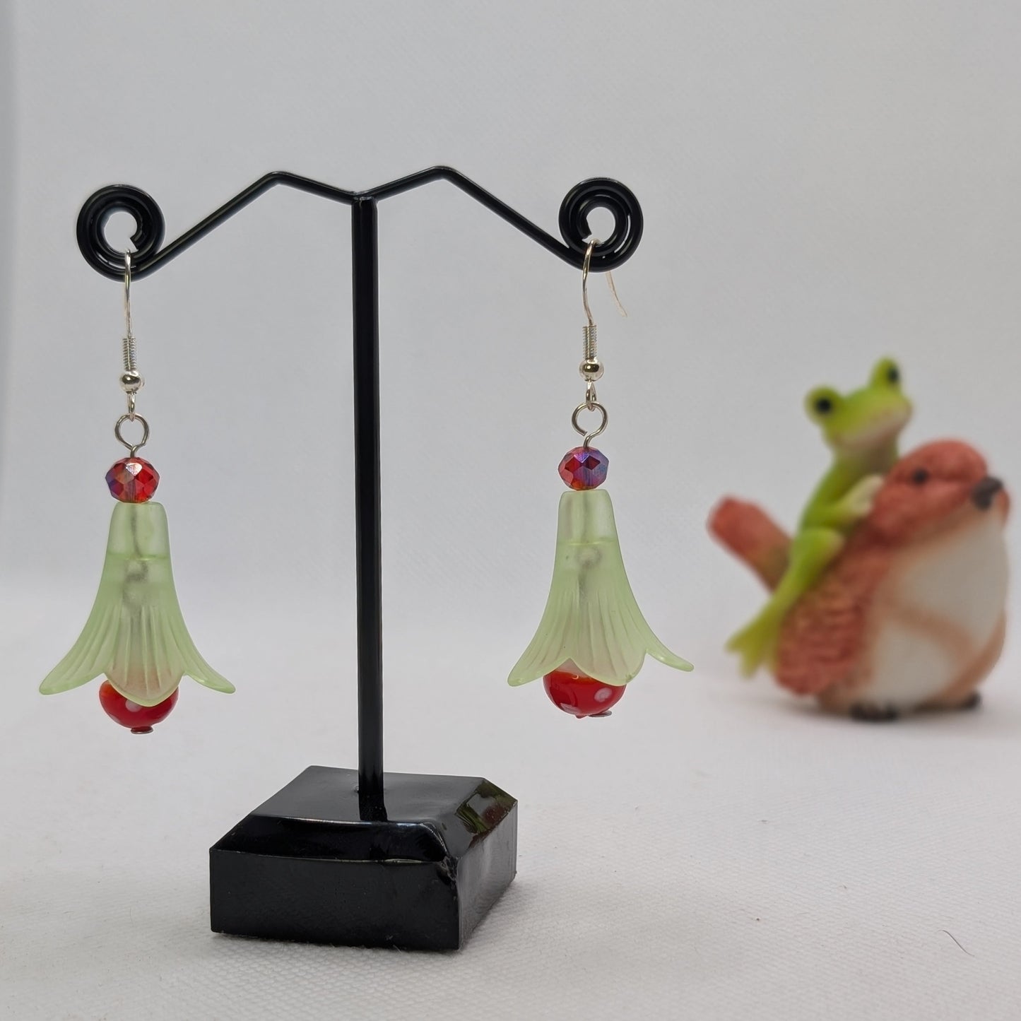 ✨The Dancing Blossomcaps✨| Glass Mushroom & Blossom Drop Earrings