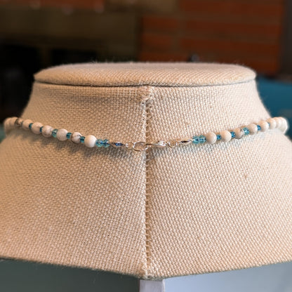 ✨Turqletusk✨| Howlite Necklace with Turquenite Rhino Pendant