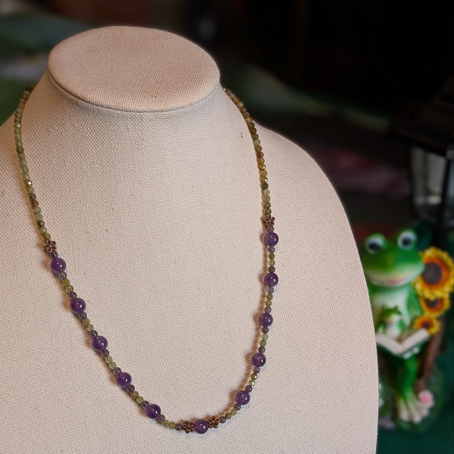 ✨Faefern✨| Green Garnet & Amethyst Necklace