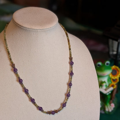 ✨Faefern✨| Green Garnet & Amethyst Necklace