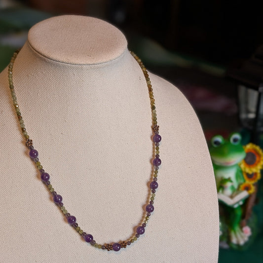 ✨Faefern✨| Green Garnet & Amethyst Necklace