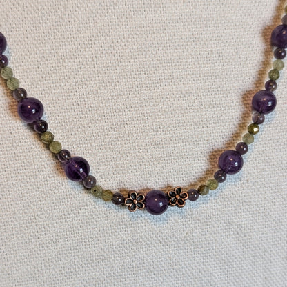 ✨Faefern✨| Green Garnet & Amethyst Necklace
