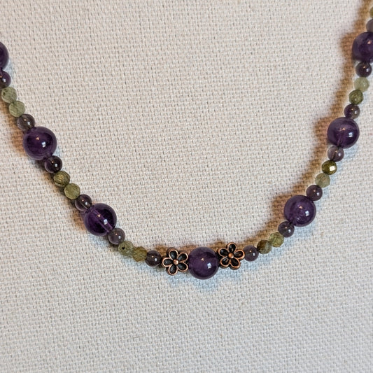 ✨Faefern✨| Green Garnet & Amethyst Necklace