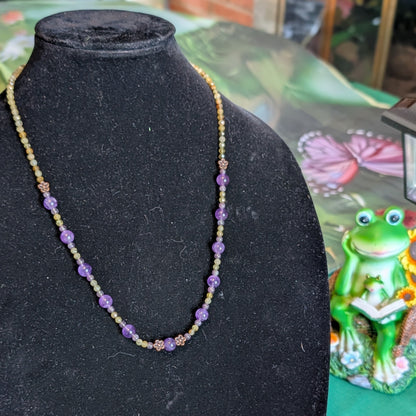 ✨Faefern✨| Green Garnet & Amethyst Necklace