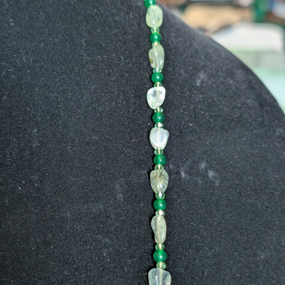 ✨Flipperfall✨| Prehnite & Green Jade Frog Necklace