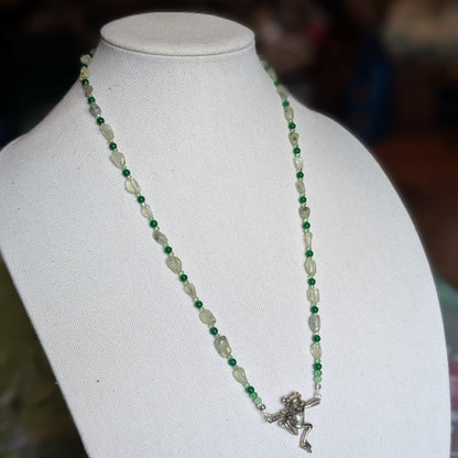 ✨Flipperfall✨| Prehnite & Green Jade Frog Necklace