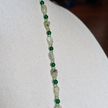 ✨Flipperfall✨| Prehnite & Green Jade Frog Necklace