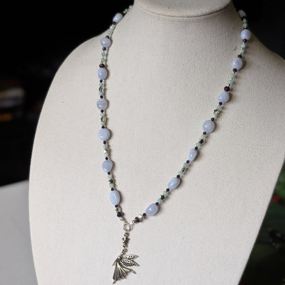 ✨Starwhirl✨| Blue Lace Agate & Amazonite Dancing Fairy Necklace
